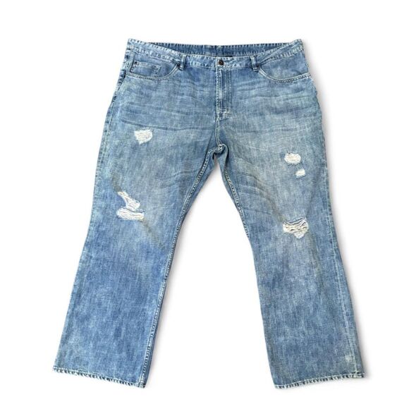 Buffalo David Bitton Six‑X Basic Distressed Vintage Wash Jeans 48x30 - Picture 1 of 8